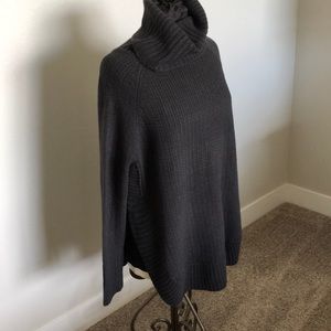 Large Mudpie pullover sweater charcoal cowl neck
